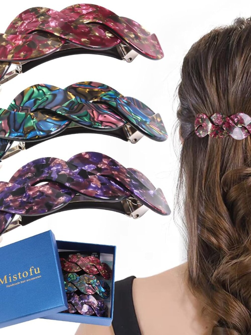 Women's Hair Barrettes - Elegant French Retro Accessories for Thick Hair Daily W